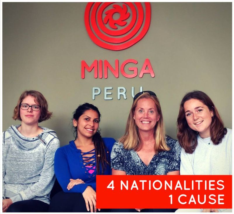 Volunteers working with the community